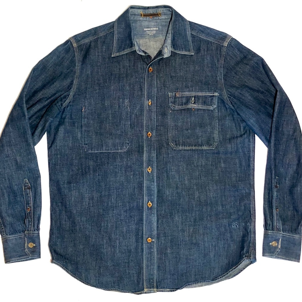 Dark Wash Denim Button Down